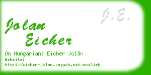jolan eicher business card